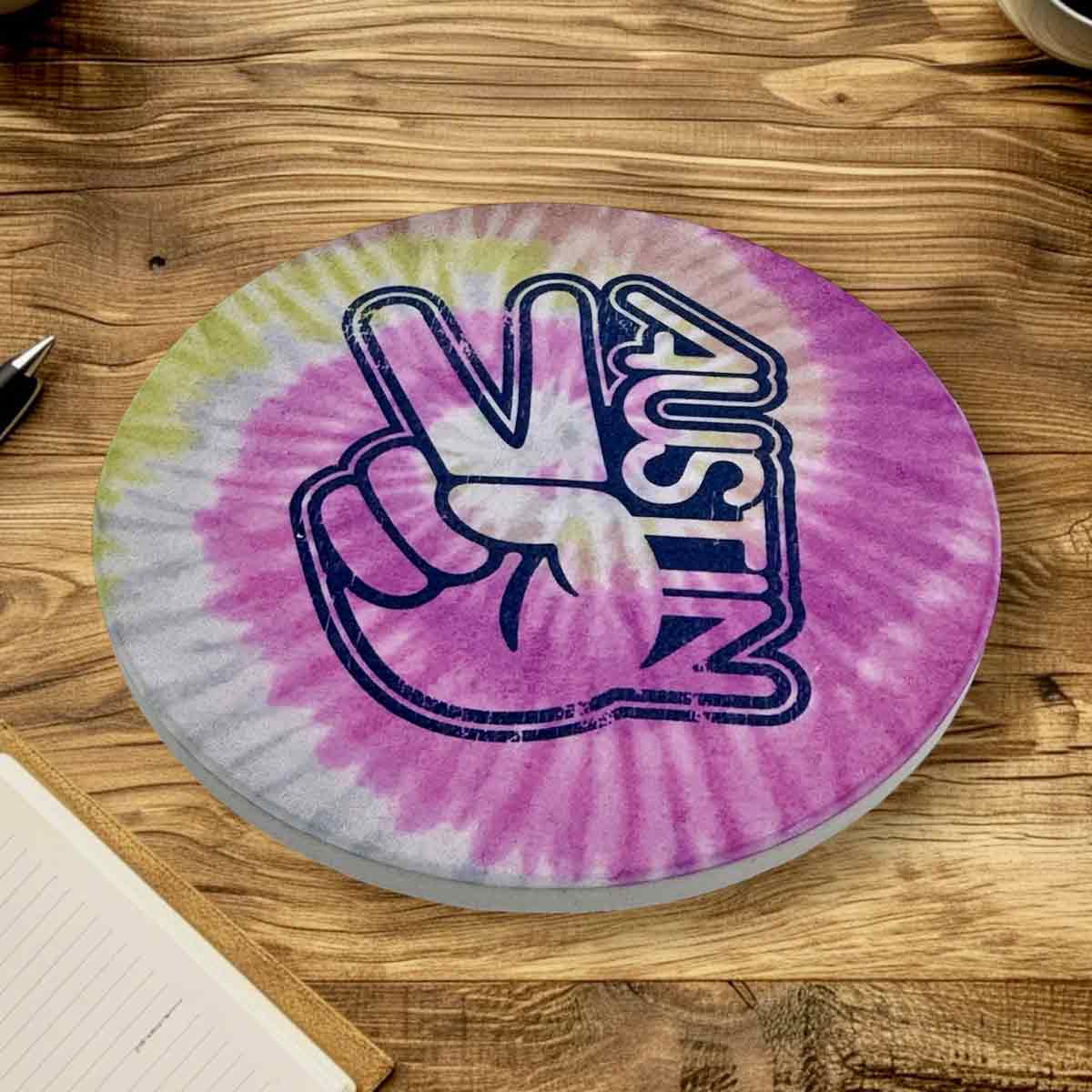 Sandstone Coasters That Keep It Weird, Austin Style