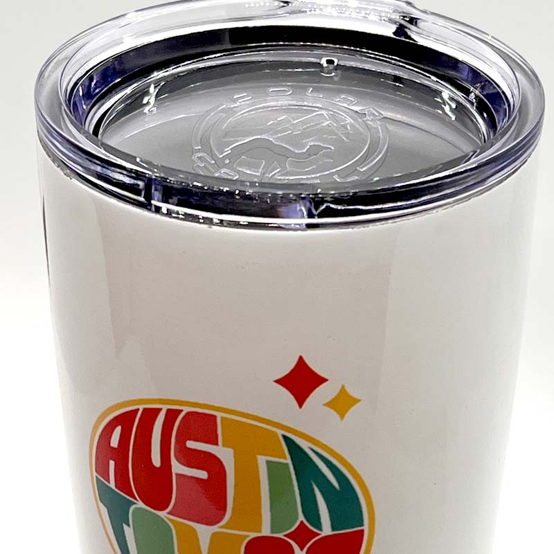ATX Disco 20oz White Tumbler with lid