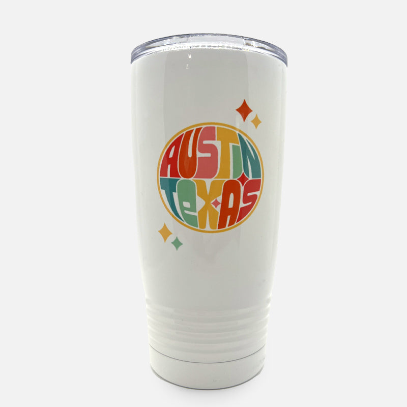 ATX Disco 20oz White Tumbler with lid