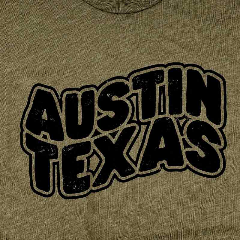 Austin Flow Youth T-shirt, olive Bella+Canvas youth t-shirt with Austin Design