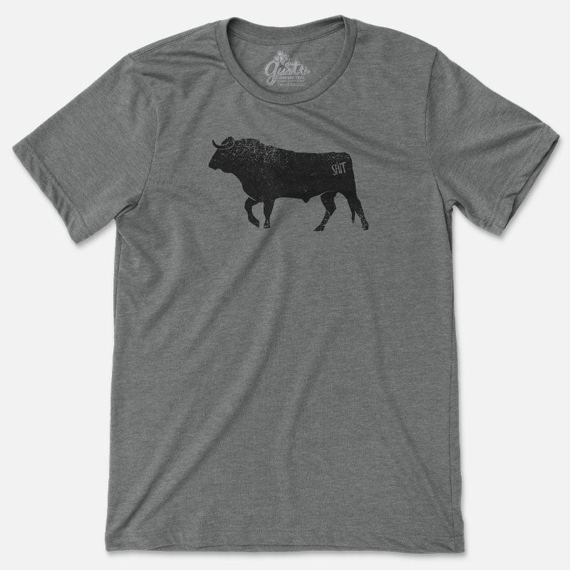Bullshit graphic – retro typography design printed on heathered cotton t-shirt