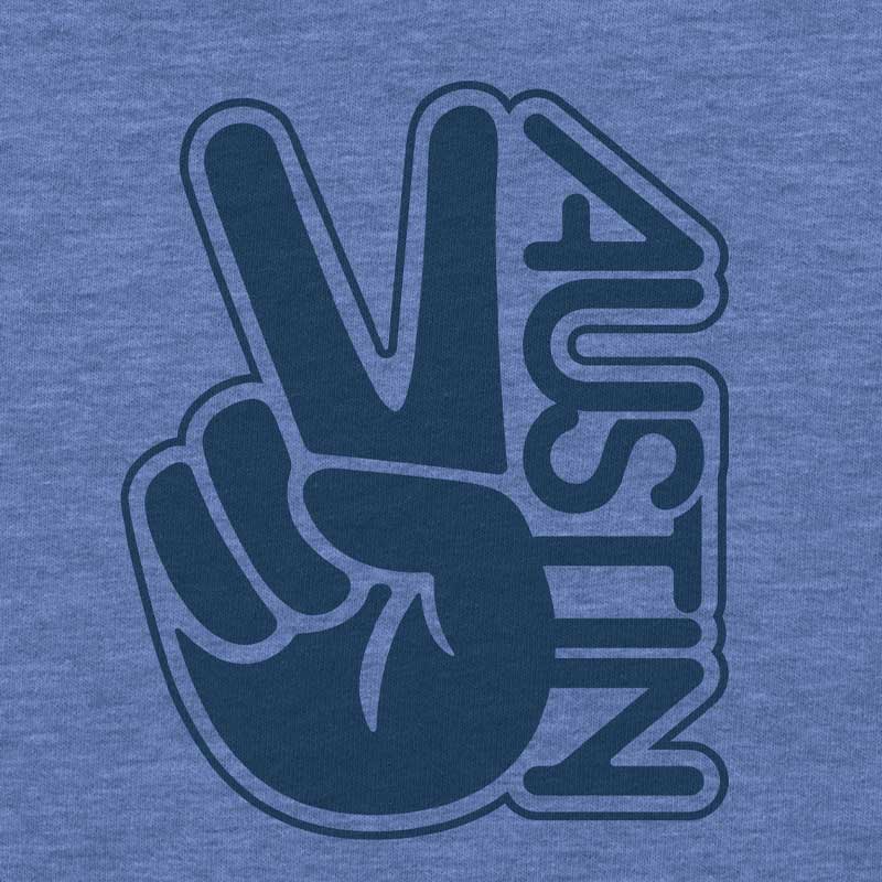 Groovy Austin toddler t-shirt with retro-style graphic – colorful and fun ATX kids tee - Heather Columbia Blue