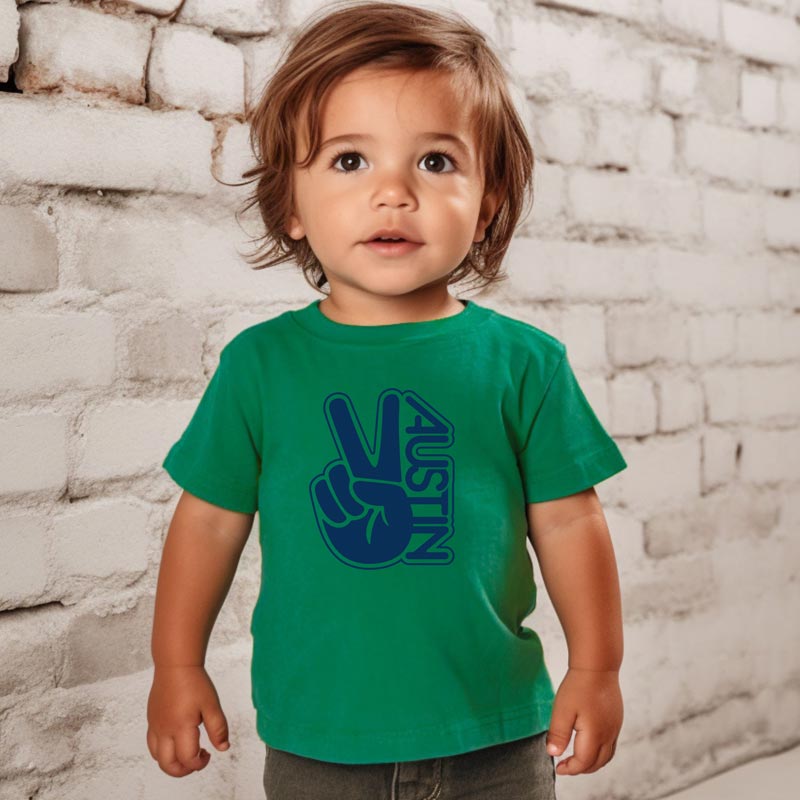 Groovy Austin toddler t-shirt with retro-style graphic – colorful and fun ATX kids tee - Kelly Green