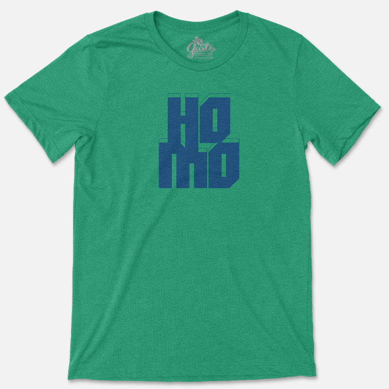 HOMO t-shirt with bold text graphic – LGBTQ+ pride shirt celebrating queer identity and visibility