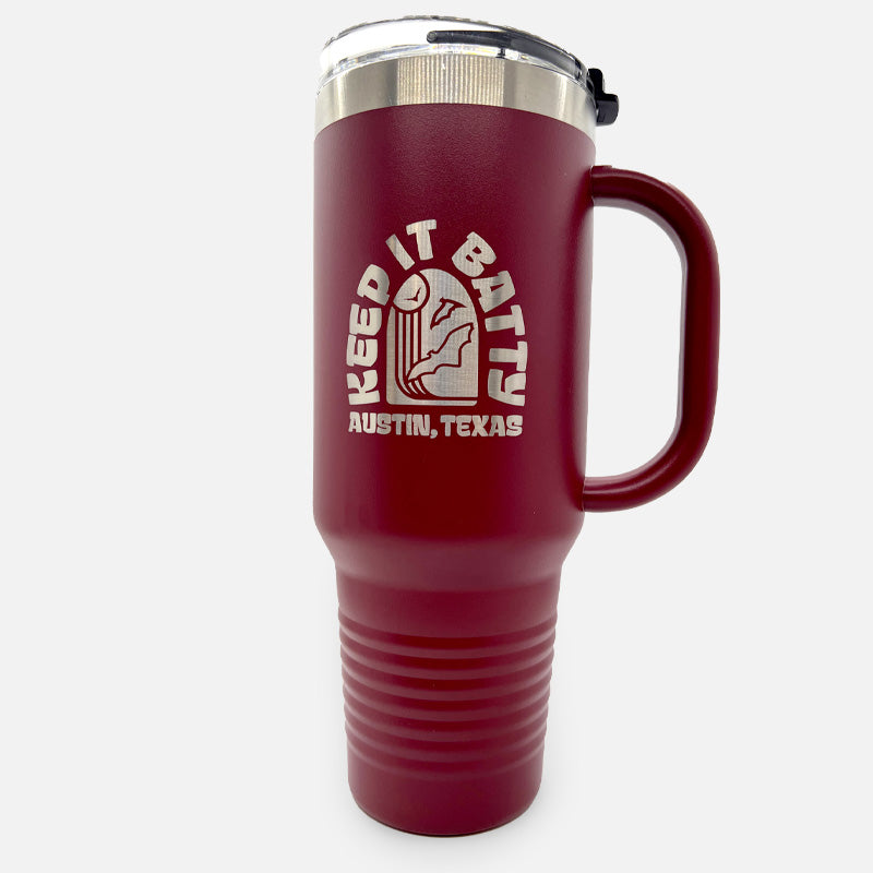 Keep It Batty 40oz Maroon Travel Mug