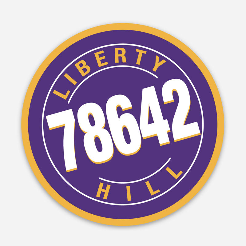 Liberty Hill, Texas 78642, zip code sticker