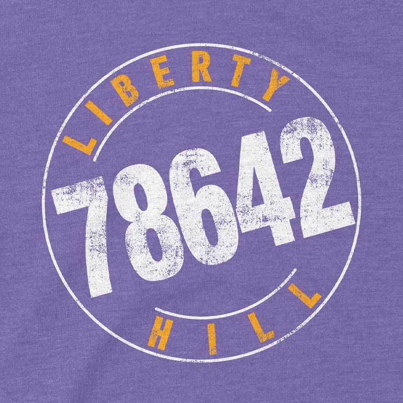 Close up view of Liberty Hill 78642 unisex graphic t-shirt