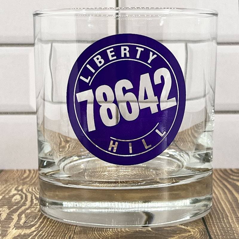 Liberty Hill, TX 78642 11oz Rocks Glass, zip code drinkware