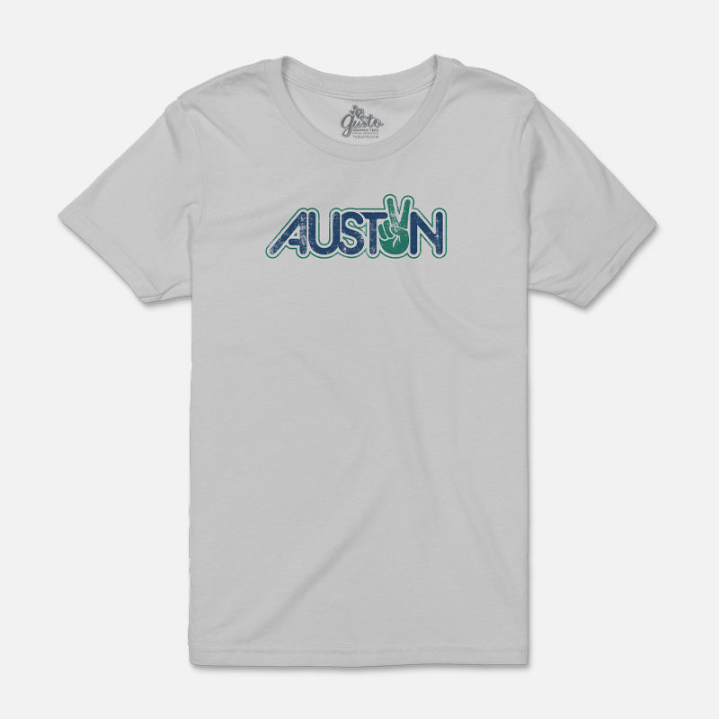 Peace Austin youth t-shirt with bold peace sign graphic – soft and stylish ATX-themed tee for kids
