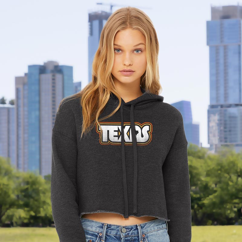 Retro Texas Women's Crop Hoodie