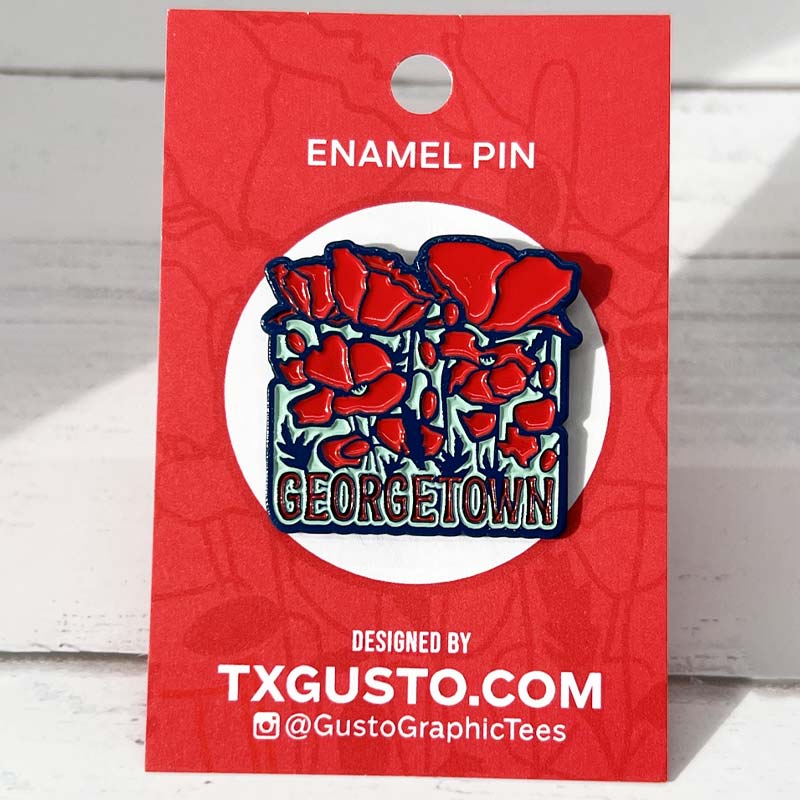 Georgetown Red Poppy Enamel Pin