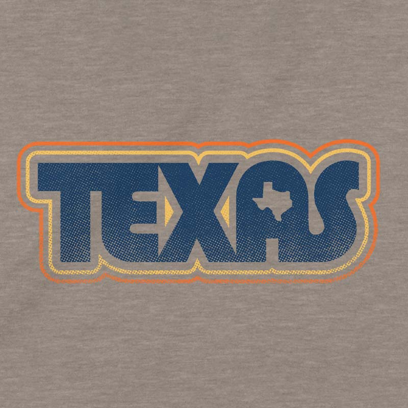 Close up of our Retro Texas youth t-shirt with vintage-style Texas graphic – bold and fun Lone Star tee for kids