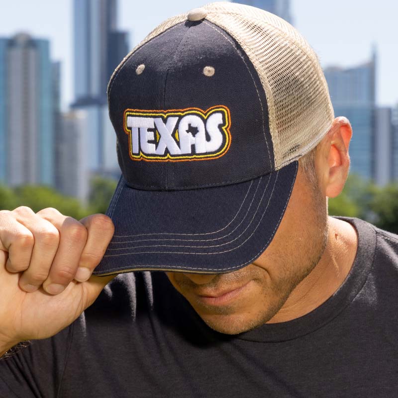 Retro Texas Trucker Cap by Gusto Graphic Tees, Texas Cap, Texas Hat