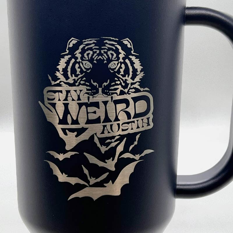 Stay Weird 40oz Travel Mug, Polar Camel Navy