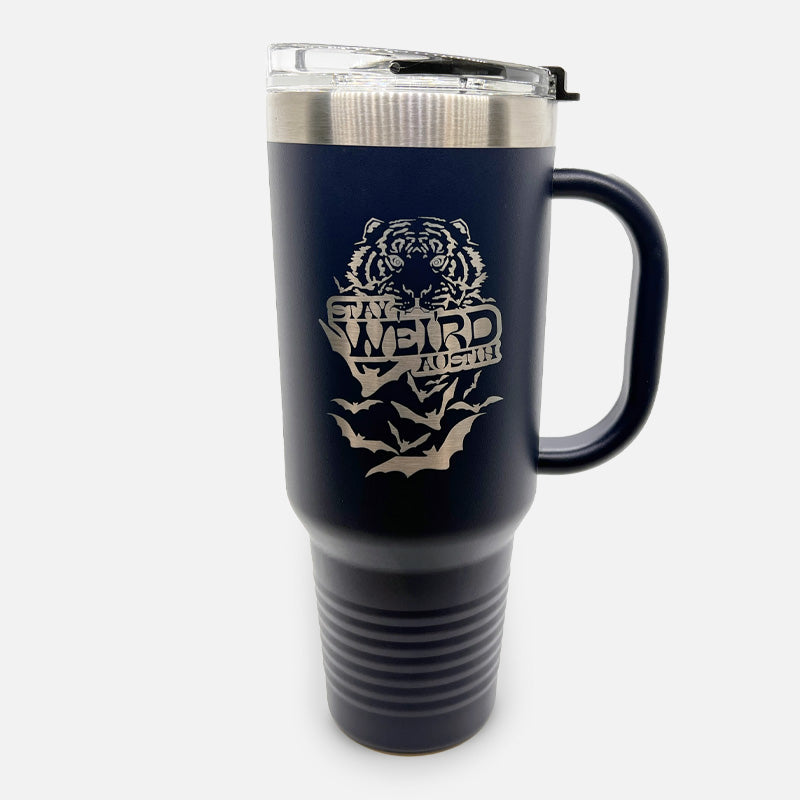 Stay Weird 40oz Travel Mug, Polar Camel Navy