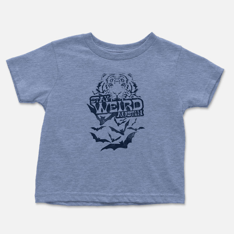 Stay Weird Austin Texas Columbia Blue Toddler Tee