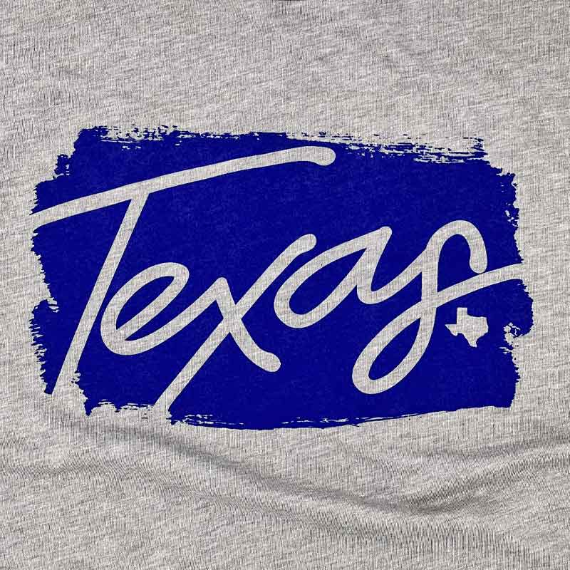 Texas Ink Youth T-shirt, with bold blue Texas design