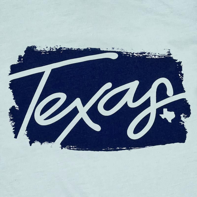 Texas Ink Youth T-shirt, with Navy Texas design, Ice Blue Triblend Bella+Canvas Tee