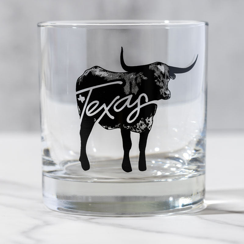 Texas Cattle 11oz Rocks Glass