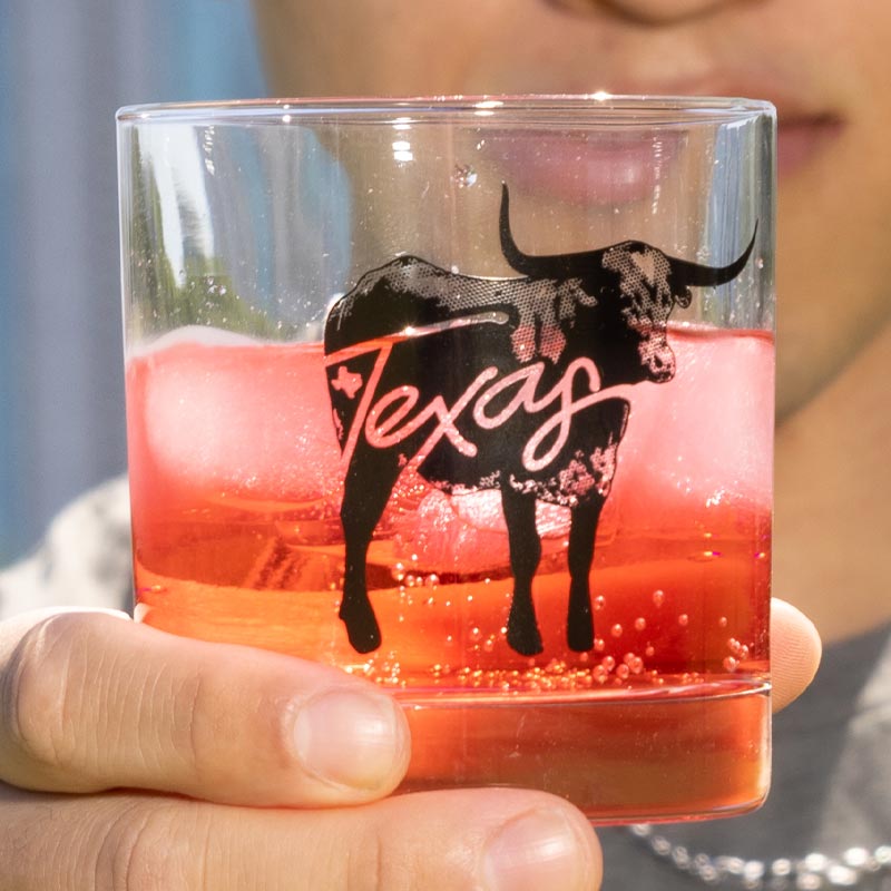 Texas Cattle 11oz Rocks Glass