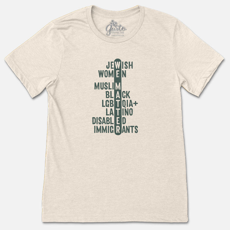 We Matter t-shirt with bold text design – equality and justice message on soft cotton tee