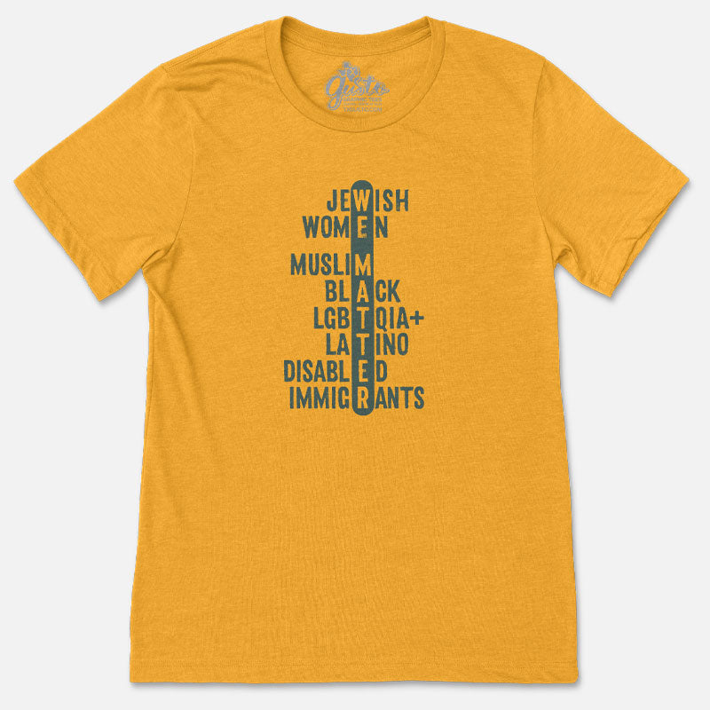 We Matter t-shirt with bold text design – equality and justice message on soft cotton tee