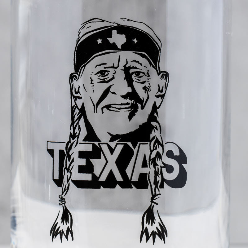 Texas Willie Nelson 16oz Can Glass, pint glass shaped like a soda can