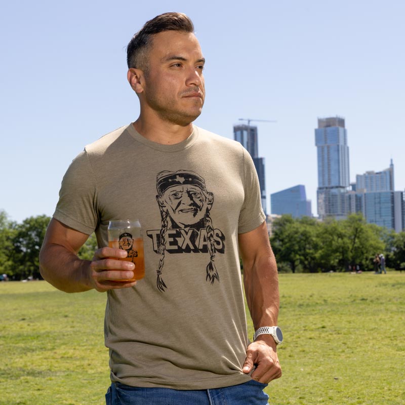 Texas Willie Nelson 16oz Can Glass, pint glass shaped like a soda can