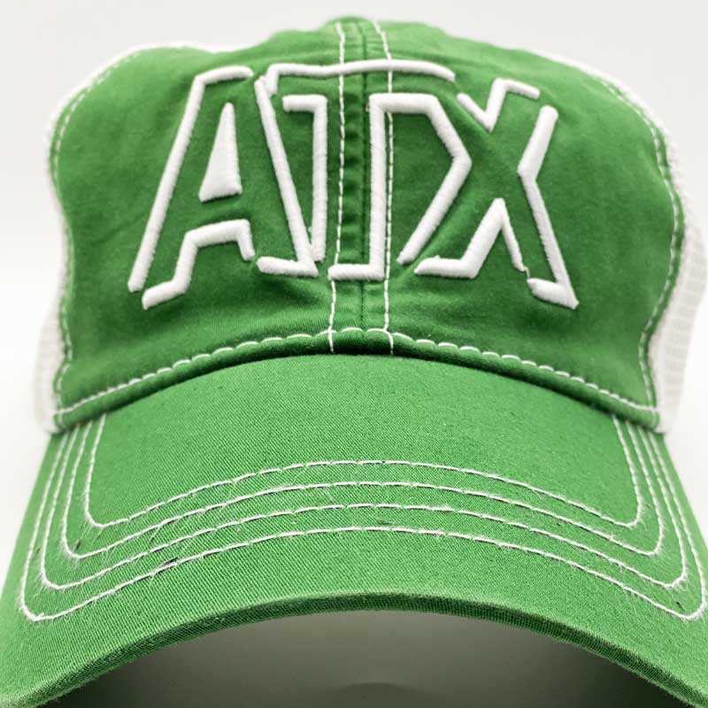 Listos! Verde! ATX Austin FC Trucker Hat, Austin, Texas, ATX Verde Vintage Trucker Cap, Green trucker hat