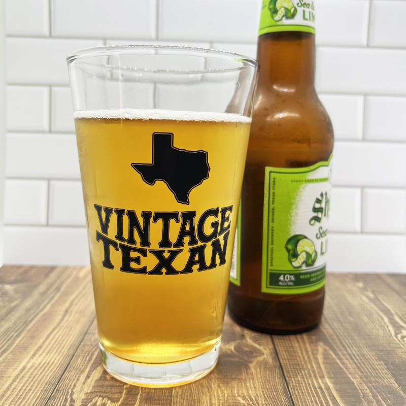 Vintage Texan 16oz Pint Glass, Texas Beer, Pint Glass, Drinkware