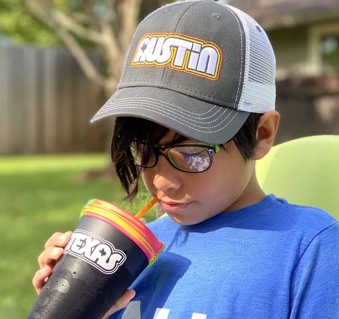 Youth hat, youth cap, texas youth hat, Retro Austin Texas, Austin Texas, texas, youth, boy wearing hat, silipint