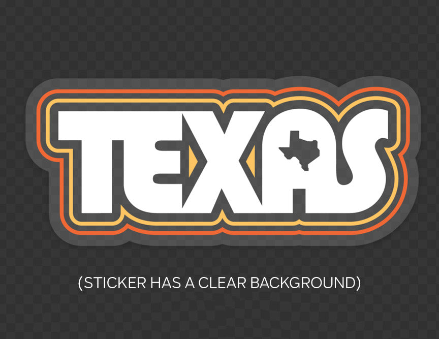 Retro Texas Clear Sticker by Gusto Graphic Tees #texassticker