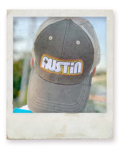 Austin-themed hats from Gusto Graphic Tees