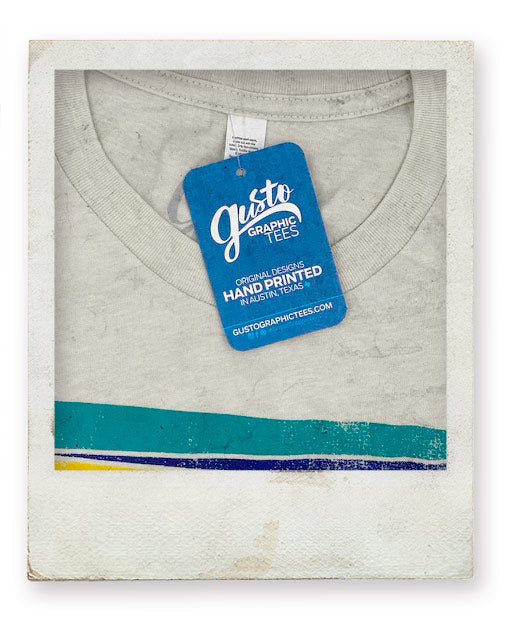 New arrivals collection featuring bold graphic t-shirts and Austin-themed gifts – fresh designs from Gusto Graphic Tees