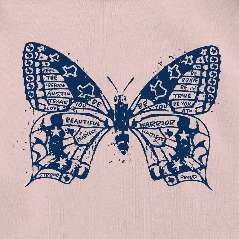 ATX Butterfly onesie, Austin Texas baby onesie