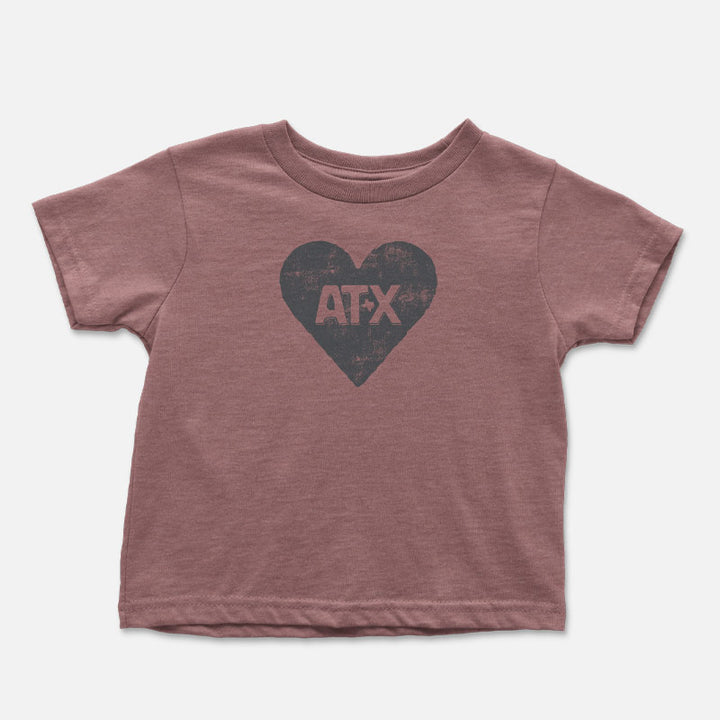 ATX Heart toddler t-shirt with bold heart graphic – cute and soft Austin pride tee for kids