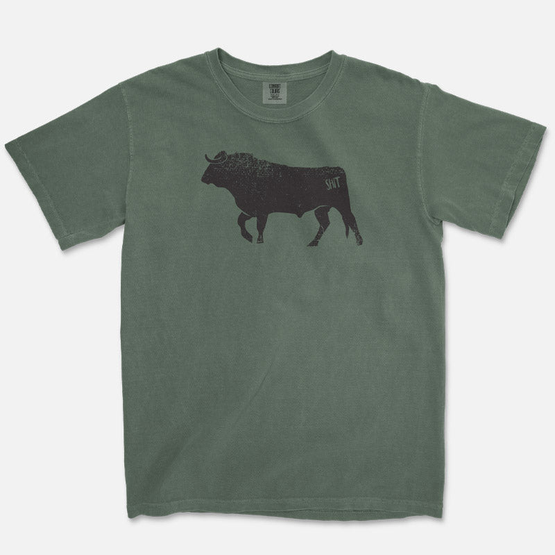 BS graphic t-shirt printed on  Moss Comfort Colors 1717  garment-dyed unisex tee
