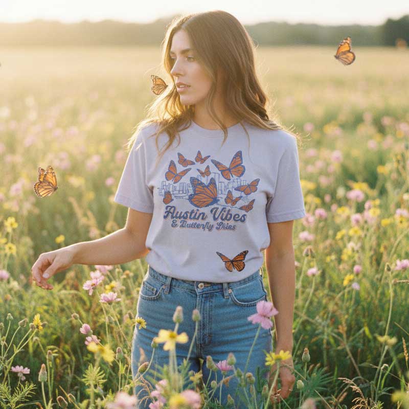 Austin Butterfly Skies Unisex T-shirt