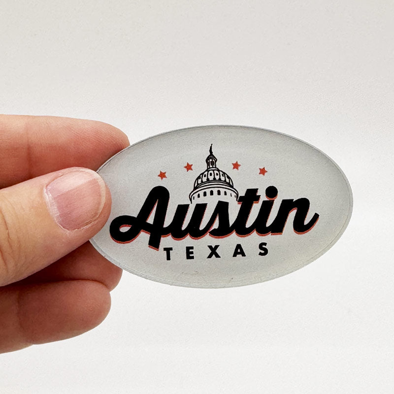 Colorful Texas State Capitol magnet, perfect Austin souvenir for fridge or locker