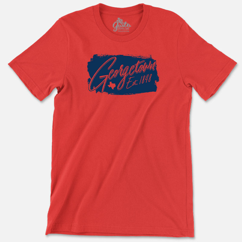 Georgetown, Texas Est. 1848 T-shirt, poppy t-shirt with navy ink