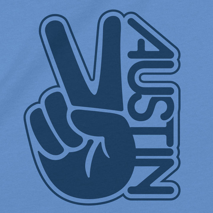 Close up Groovy Austin youth t-shirt with retro-inspired graphic – colorful and fun ATX tee for kids