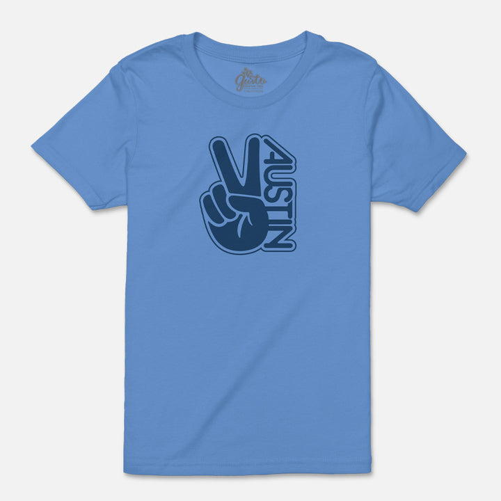 Groovy Austin youth t-shirt with retro-inspired graphic – colorful and fun ATX tee for kids