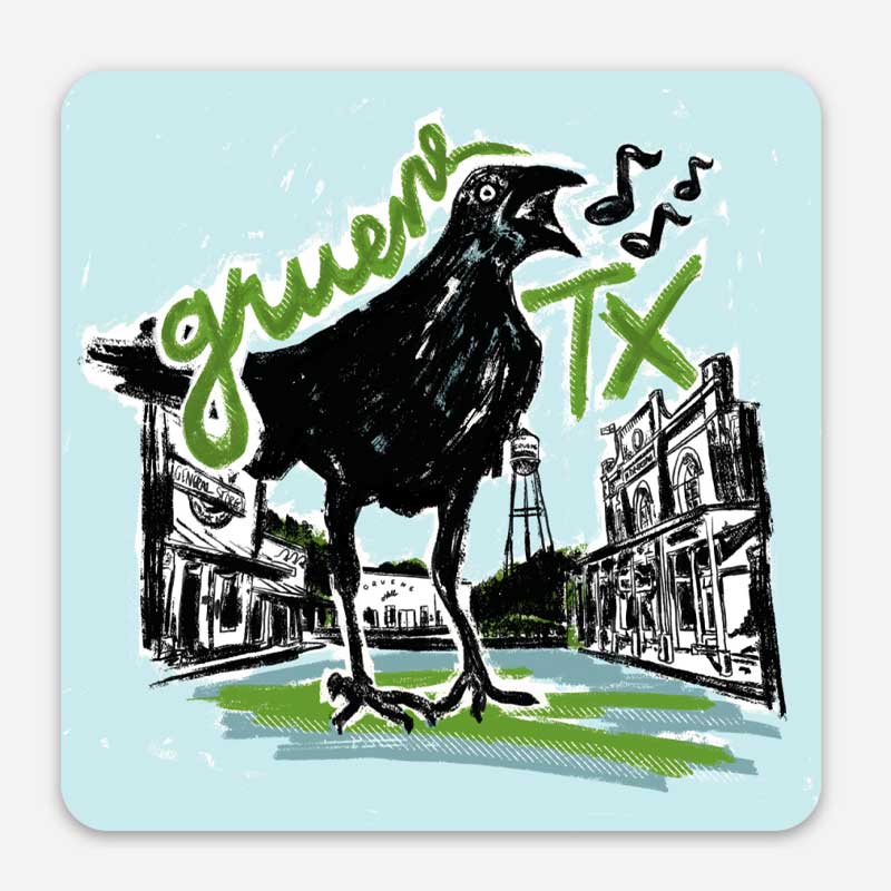 Gruene Grackle Sticker, Gruene, Texas Vinyl Sticker