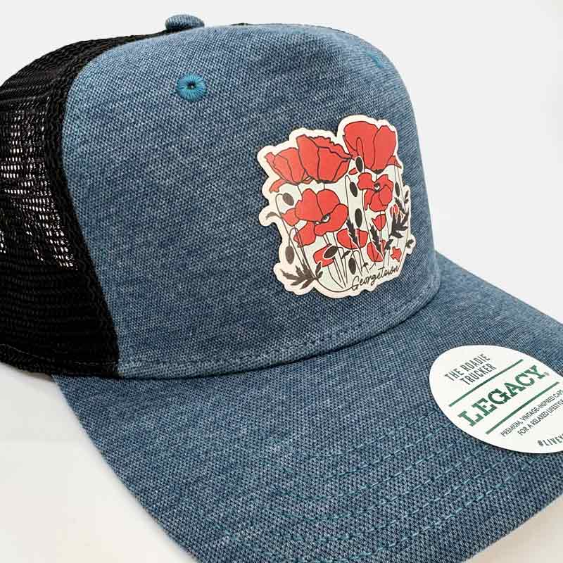 Georgetown Poppies Trucker Hat, LEGACY - Five-Panel Trucker Cap - ROADIE