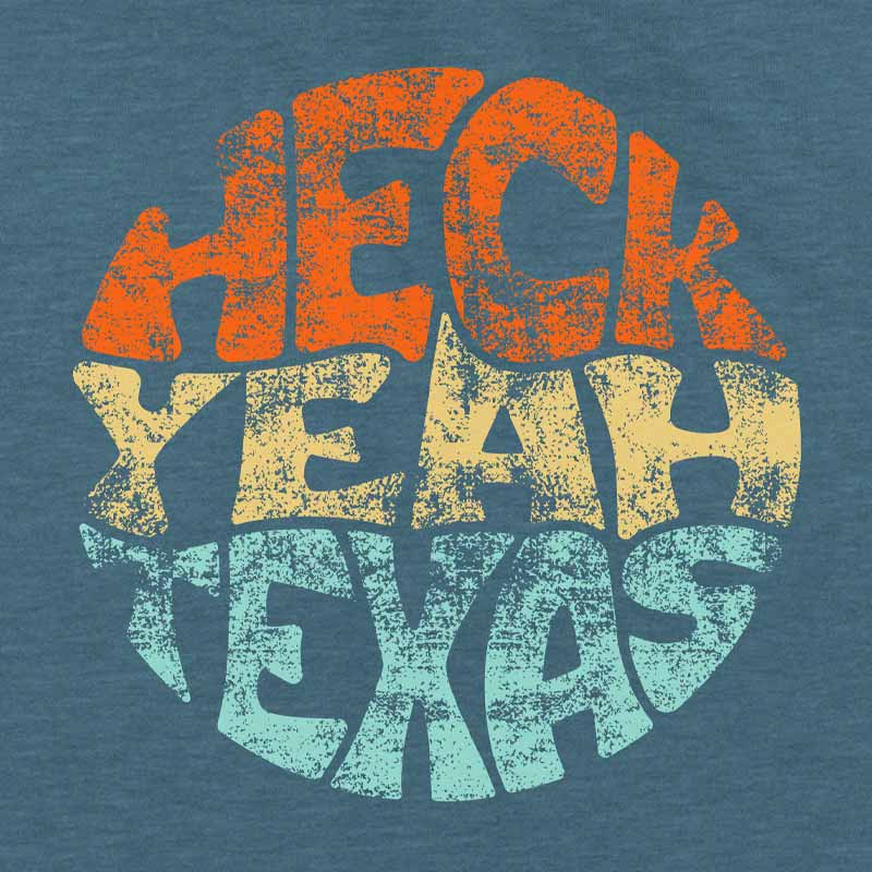 Heck Yeah Texas Youth T-shirt, deep heather teal