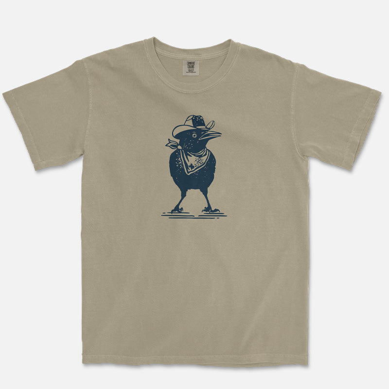Honky Tonk Grackle t-shirt printed on Khaki Comfort Colors 1717 garment-dyed tee