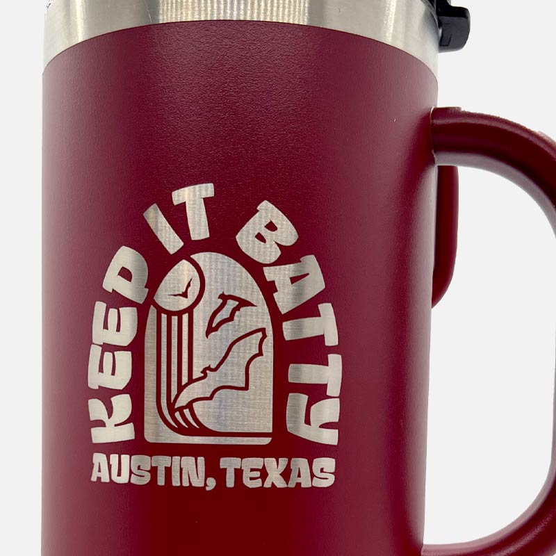 Keep It Batty 40oz Maroon Travel Mug