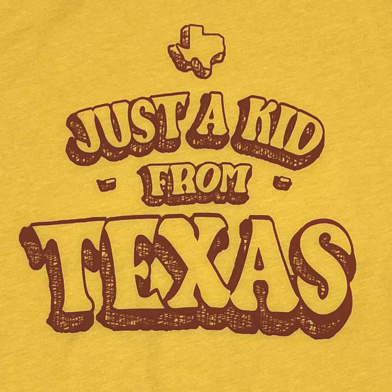 Just a kid From Texas Youth T-shirt, yellow shirt