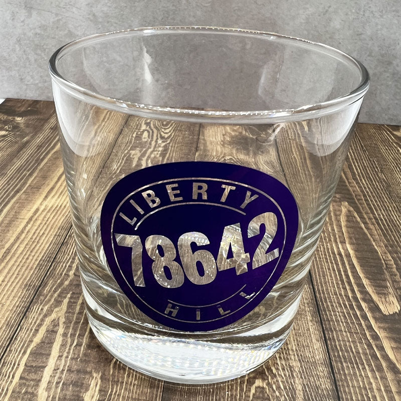 Liberty Hill, TX 78642 11oz Rocks Glass, zip code drinkware