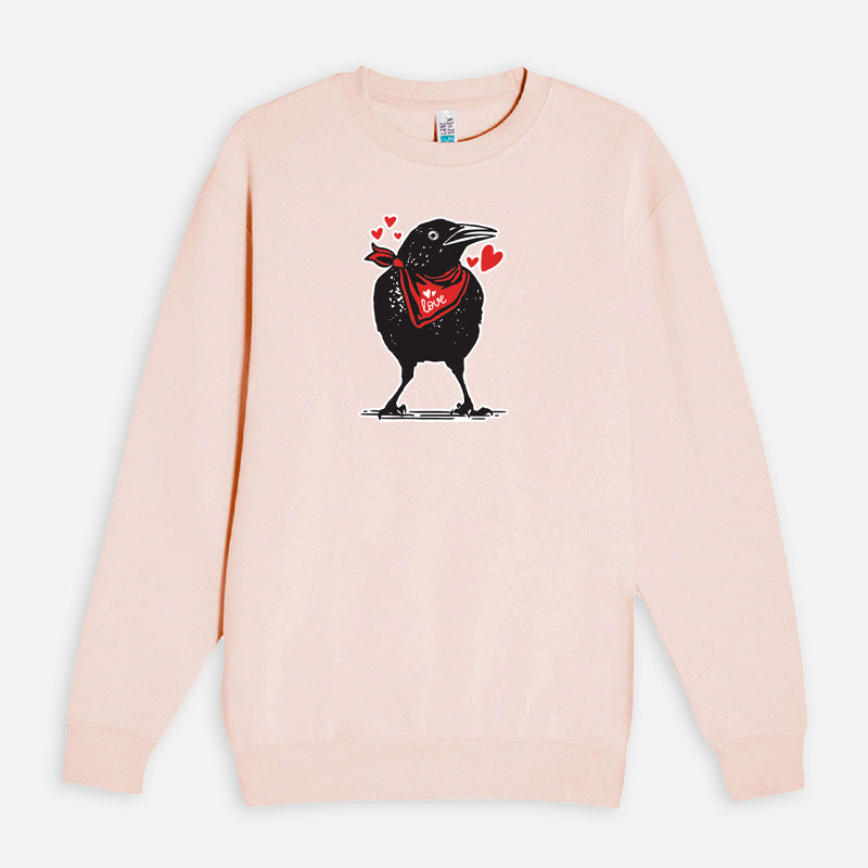 Love Grackle design on a Pale Pink Sweatshirt
